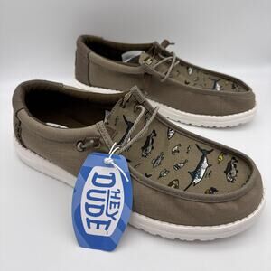 Hey Dude Wally Marlin Shoes Mens Size 12 Fish Slip On Comfort Fishing Hunt NEW